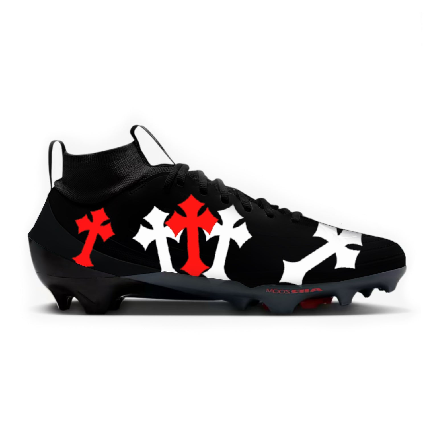 Black Cross Football Cleats