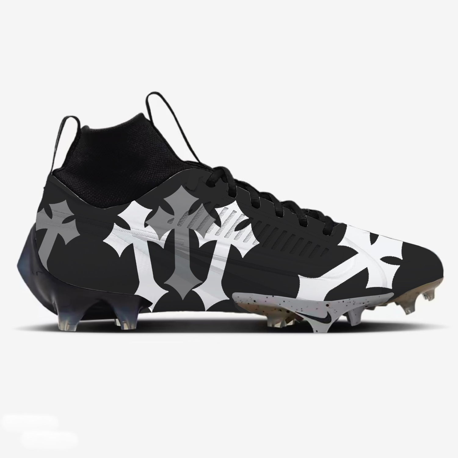 Black Cross Football Cleats