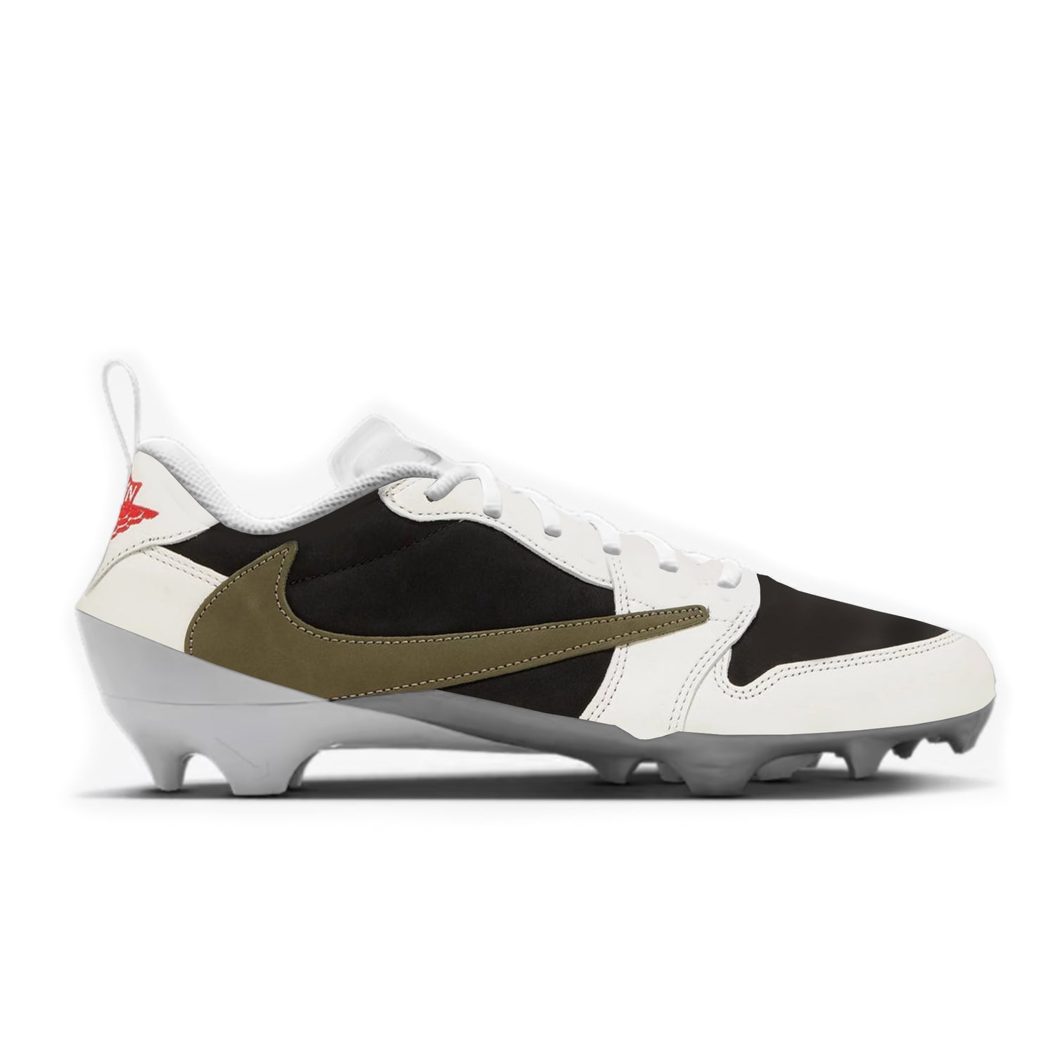 Jordan 1 Olive Cut & Sew Material Football Cleats