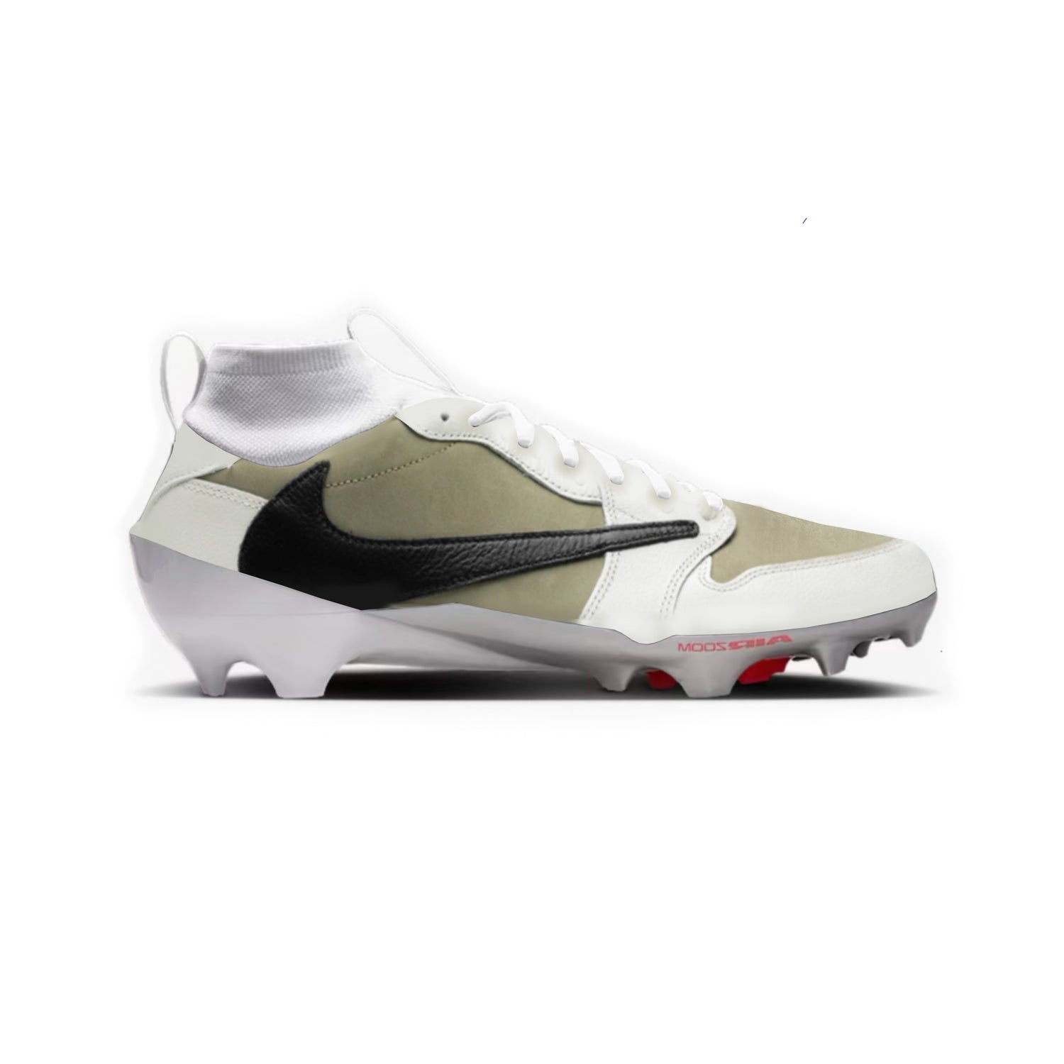 Jordan 1 Medium Olive Cut & Sew Material Football Cleats